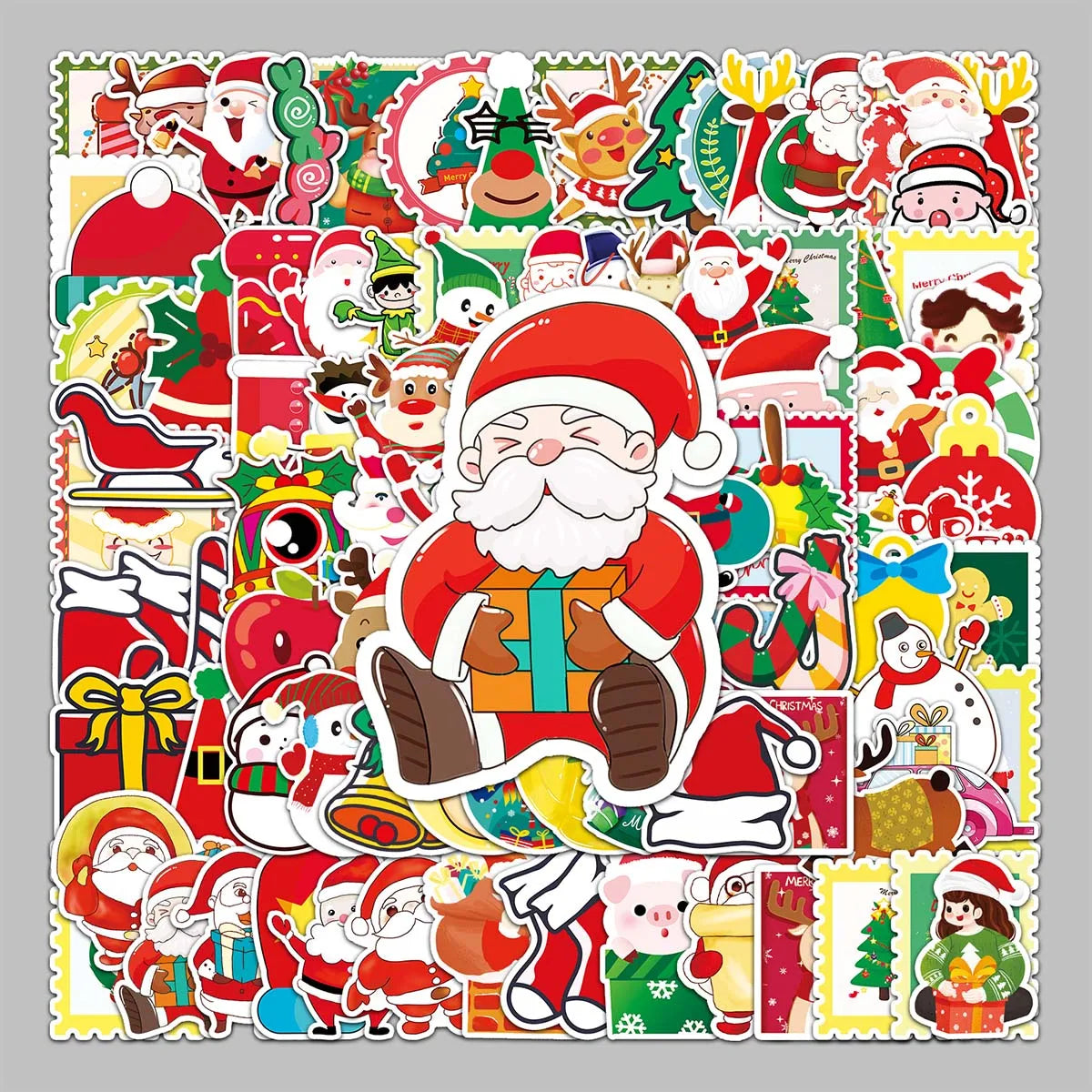 100PCS Factory Straight Cartoon Creative Personality Festive Atmosphere Christmas Sticker Hand Ledger Refrigerator Sticker