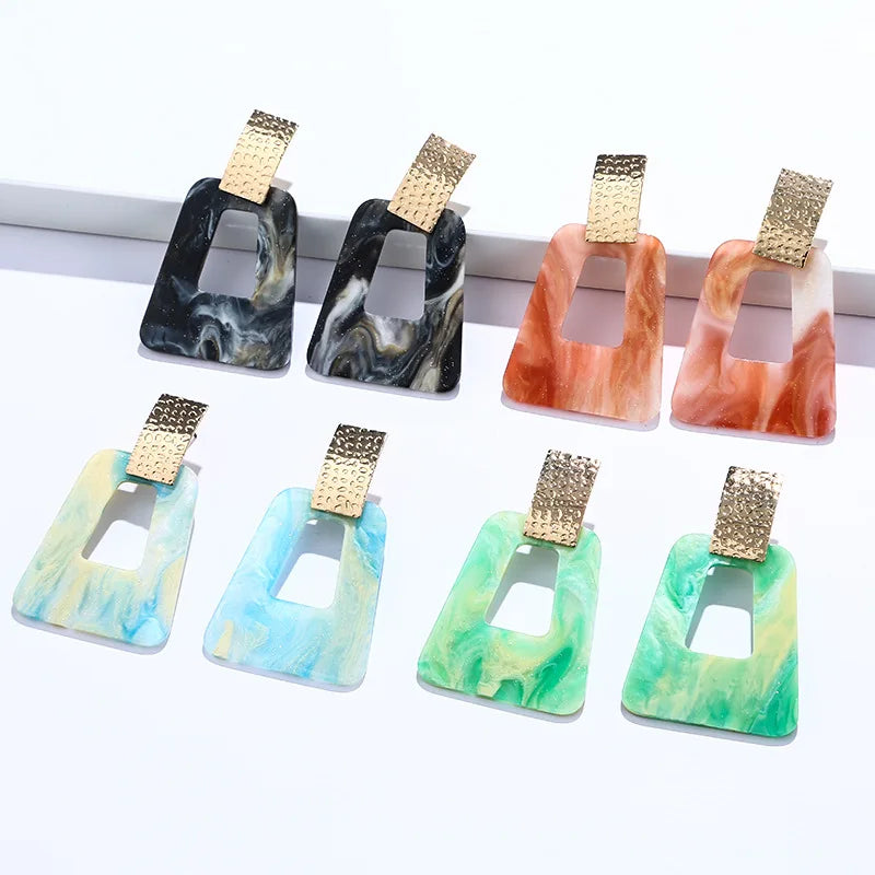 Niche Design Advanced Sense Acid Circle Drop Earrings Acrylic Acetate Earrings Geometric Shapes for Earrings Korean for Girl