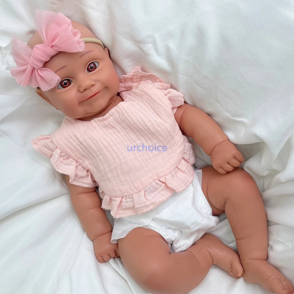 20" Maddie Floppy Full Solid Silicone Reborn Doll for Kids Simulation Rebirth Baby Open Eyes Handmade Weighted Newborn Girl Toy MegaBDM