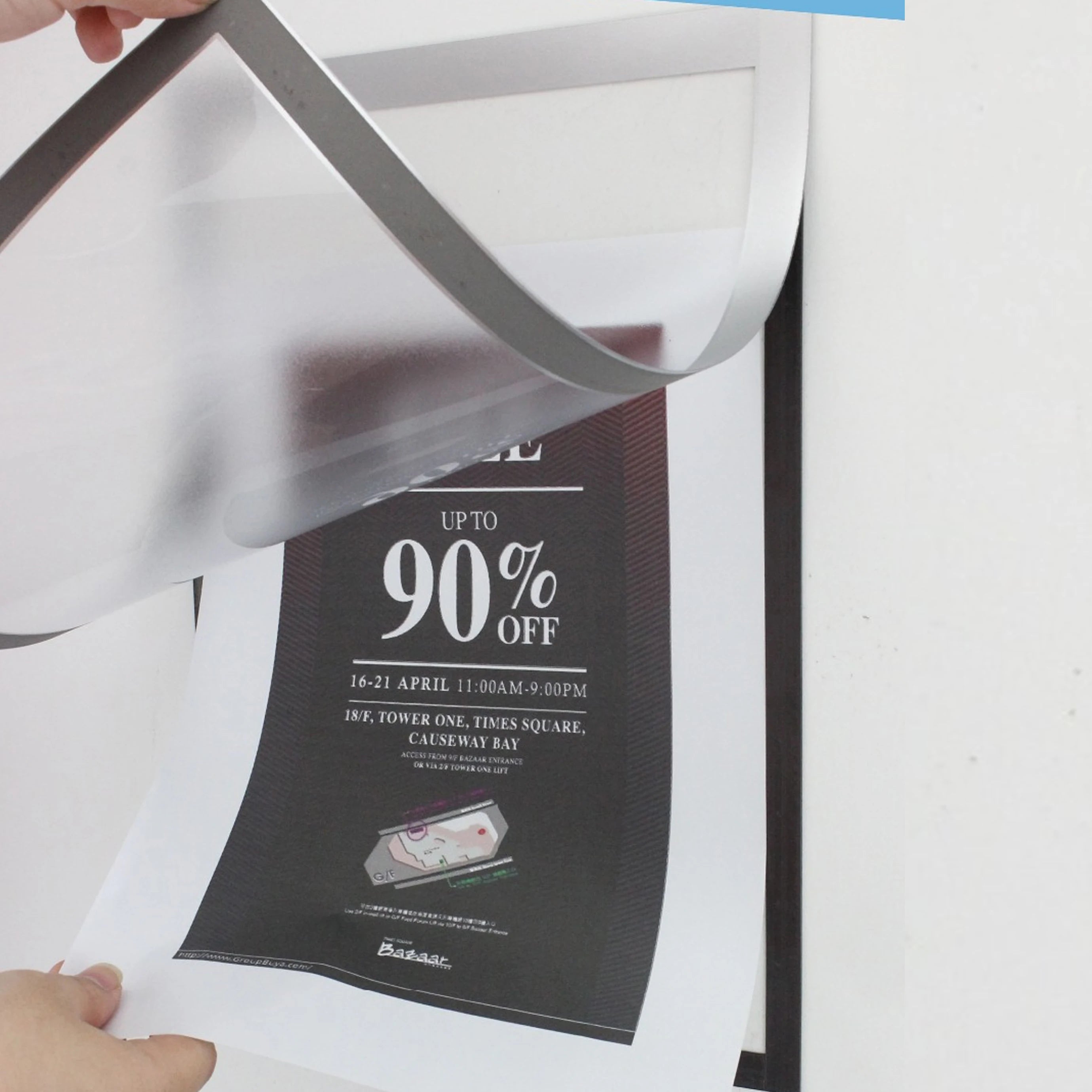 Hookei Manufacture Pvc A2/A3/A5/A6 Self Adhesive Magnetic Poster A4 Certificate Frame