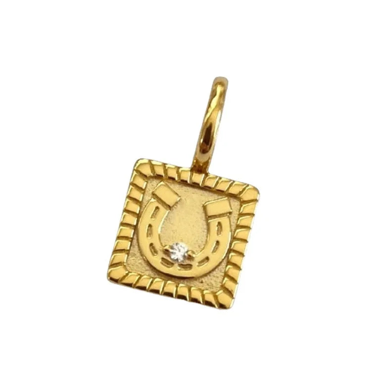 Good Quality Stainless Steel Luck Necklace Gold Plated U Signet Necklace