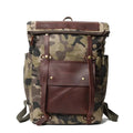 Stock Rucksack Wasserdicht Rolling Casual Sports Fashion Vintage Laptop Backpack Camouflage Man Waxed Canvas Large Capacity