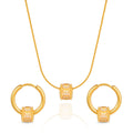 Chris April 316L Stainless Steel PVD Gold Plating Earrings and Necklace Jewelry Set for Women and Girls