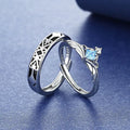Princess and Knight Couples Ring Romantic Adjustable Wedding Diamond Ring Woman Men Couple Ring for Anniversary Valentine Gift