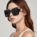 Custom Logo Luxury Vintage Oversized Sun Glasses for Female UV400 Women Square Big Frame Sunglasses Women