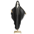 2024 Factory African Muslim Hooded Abaya Rhinestone Beaded Large Size Women Chiffon Islamic Dresses Abaya