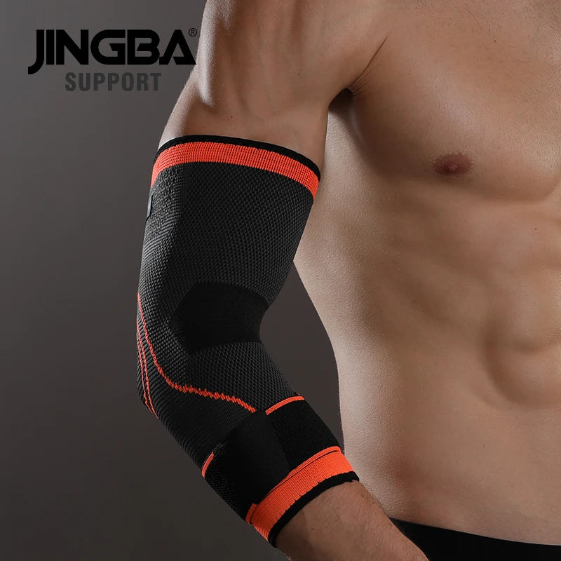 JINGBA Gym Sport Sweat Elastic Elbow Protective Pad Flexible Compression Belt Fitness Basketball Sleeve Dropshipping Welcome