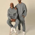 OEM Heavyweight Men Clothing Thick Two Piece Set Blank Tracksuit Custom Sweatpants and Hoodie Set