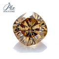 4x4-10x10mm Wholesale Synthetic Moisssanite Diamond Cushion Cut Dark Champagne Color VVS1 Certifictaed Engraved Number