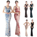 19607# Luxury Evening Dresses Slim Fit Tassel Sleeve Sequin Flower Long Mermaid Party Dress Gowns for Women Bridesmaid Dresses
