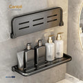 No Drilling Foldable Aluminum Alloy Floating Rectangle Shelves Bathroom Shower Holder Bathroom Accessories