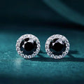 High Quality Round Solitaire 0.8ct Vvs Black Real Moissanite Stud Earrings S925 Sterling Silver Ear Jewelry Women Men