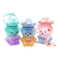 Children Cartoon Outdoor Strap Frosted Gradient Color Portable Bear PC Plastic Straw Water Bottle Wholesale