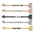 Mix Colors Industrial Barbell Earrings Arrow Surgical Steel 14G Tragus Helix Cartilage Piercing Body Jewelry for Men Women 30pcs