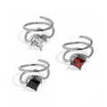 HJZ651 S925 Sterling Silver Square Cubic Zircon Rings Joint  Rings for Women Toe Ring Two Use Creative Jewelry
