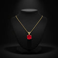 Brilliant Round Cut Stunning Genuine Flawless Natural Red Garnet Gemstone Solitaire Pendant