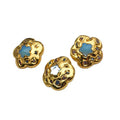 18k Gold Plating Clay Paved Star Shape 25mm DIY Jewelry Making Blue Stone Natural Tourmaline Loose Beads