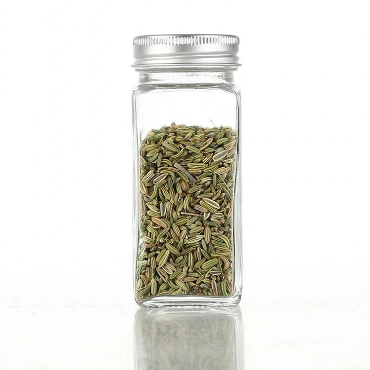 120ml Square Transparent Glass Seasoning Can Salt Sugar Glass Bottle Storage Spice Container Kitchen Glass Spice Jars Bottle