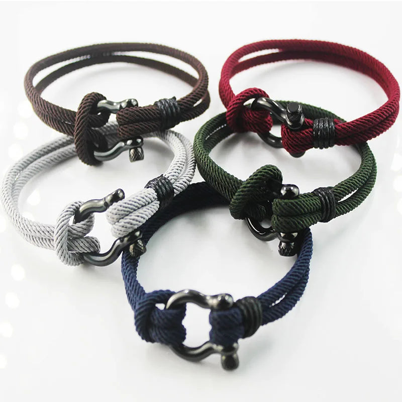 BMZ 2025 New Handmade Father Day Gifts Mother Day Stainless Screw Double Layers Rope Meaningful Bracelet