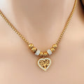 Wholesale stainless Steel Vacuum Electroplated 18k Gold Diamond Love Pendant Life Tree Necklace for Girls