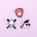Wholesale Skull Baseball Soft Enamel Baseball Bat Glove Lapel Pin Sports Team Souvenir Badge Promotional Souvenirs