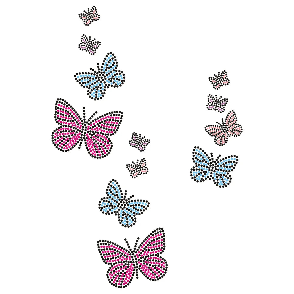 Custom Glass Hot Fix Flatback Round Rhinestones Pattern Transfer