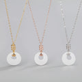 Jachon Custom 925 Sterling Silver Safe Buckle Hetian Jade Necklace rainbow Zircon Necklace Stainless Steel Rotating Necklace