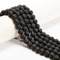 Wholesale Loose Bulk Black Lava Rock Round Beads Volcanic Lava Stone Beads for Bracelet Making 4mm 6mm 8mm 10mm 12mm