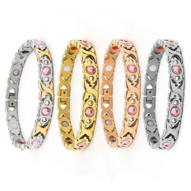 Magnetic Bracelet Health Wholesale Luxury Four Colours Removable Energy Diamonds Fashionista