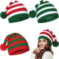Custom logo New Arrival Knitted Santa Hat Winter Slouchy Beanie Knit Skull Caps Crochet Christmas Hat for Adult Children