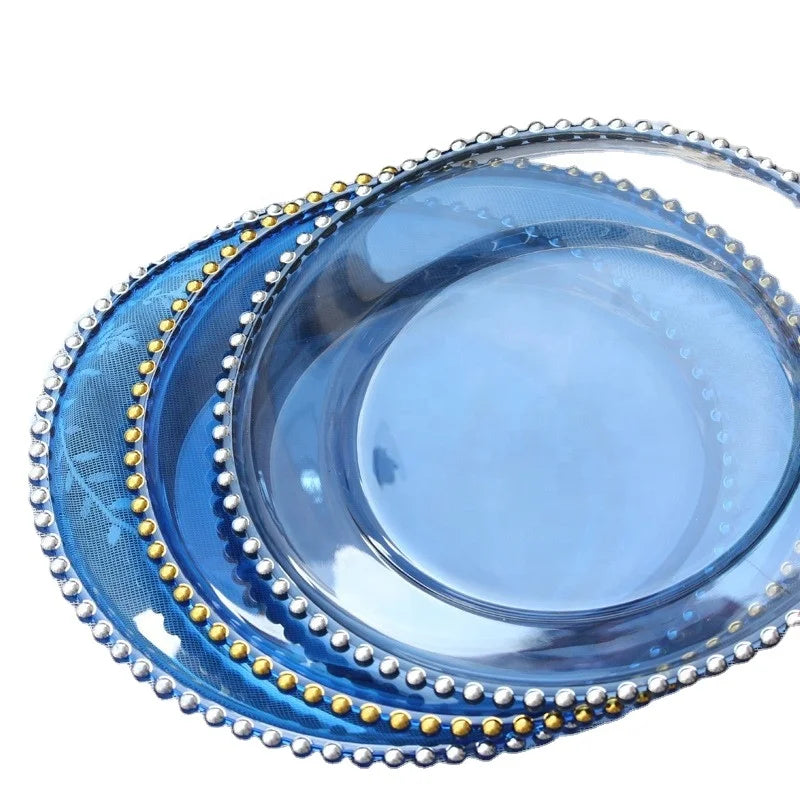 Cheap Eco-Friendly Washable Plastic Clear Wedding Banquet Party Charger Plate 13 Inch Modern Luxury Fruit Decoration
