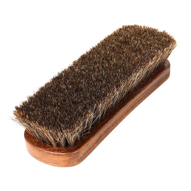 Factory Wholesale Custom Logo Wood Horse Hair Shoe Clean Brush
