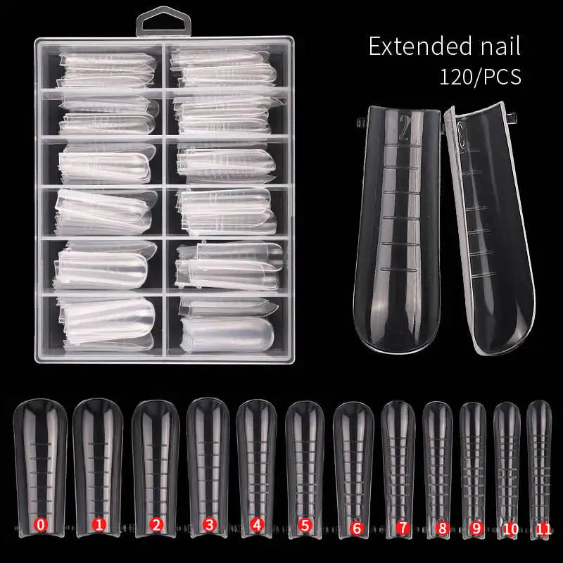 Dual Form Nail Tips Finger Poly UV Gel Quick Building Extension Mold False Nail Acrylic Stiletto Upper Plastic Nail Form