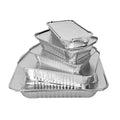 750ml Silvery Aluminum Foil Container Heat Sealing Lid Food Grade Tray for Kebab Rectangular Shape Resist High Temperature