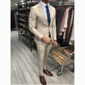 Beige Italian Design Men's Suits Elegant Fashion High-end Simple Casual Gentleman Best Man Suit Two-piece Suit Set Blazer Pant