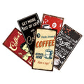 Putuo Decor Coffee License Plate Size Vintage Metal Wall Sign Coffee Bar Kitchen Decoration