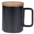 Tik Tok Hot Sale Creative Black White Couple Custom Logo Ceramic Cup with Wooden Cover