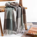 Cashmere Scarf Wholesale Street Style Men's Fashion Winter Soft Long Commuting Simple Plaid Checkered Shawl New High Sales