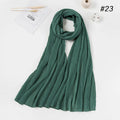 Hot Sale Lokadudu Malaysia Crinkle Plain Bubble Chiffon Muslim Hijab Pleated Shawl Wrinkle Head Wraps Women Scarves Solid Custom