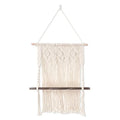 Modern Art Deco Wall Hanging Shelf Handcraft Wooden Macrame Washable Wall Shelves for Bedroom Living Room