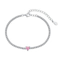 2022 New Arrival High Carbon Diamond Tennis Chain Bracelet Sterling Silver Full Diamond Heart Bracelet for Women Girls