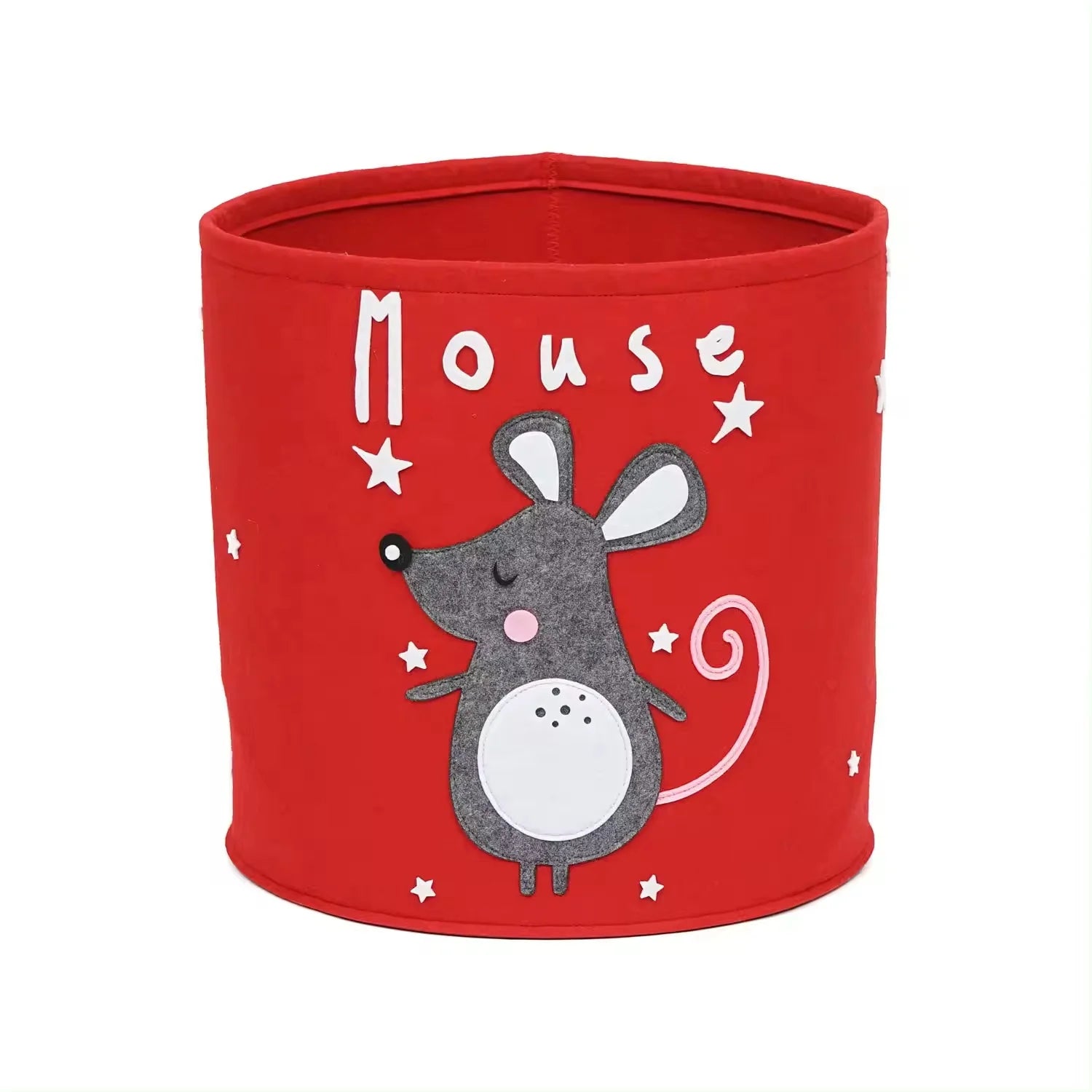 Cute Animal Pattern Design Round Felt Kids Nursery Thickened Organizer Laundry Bins Laundry Hamper Storage Basket