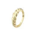 Trendy Women's 9k Real Gold Twisted Rings with Bar Setting for Wedding Engagement Party Anniversary Gift (Certified)
