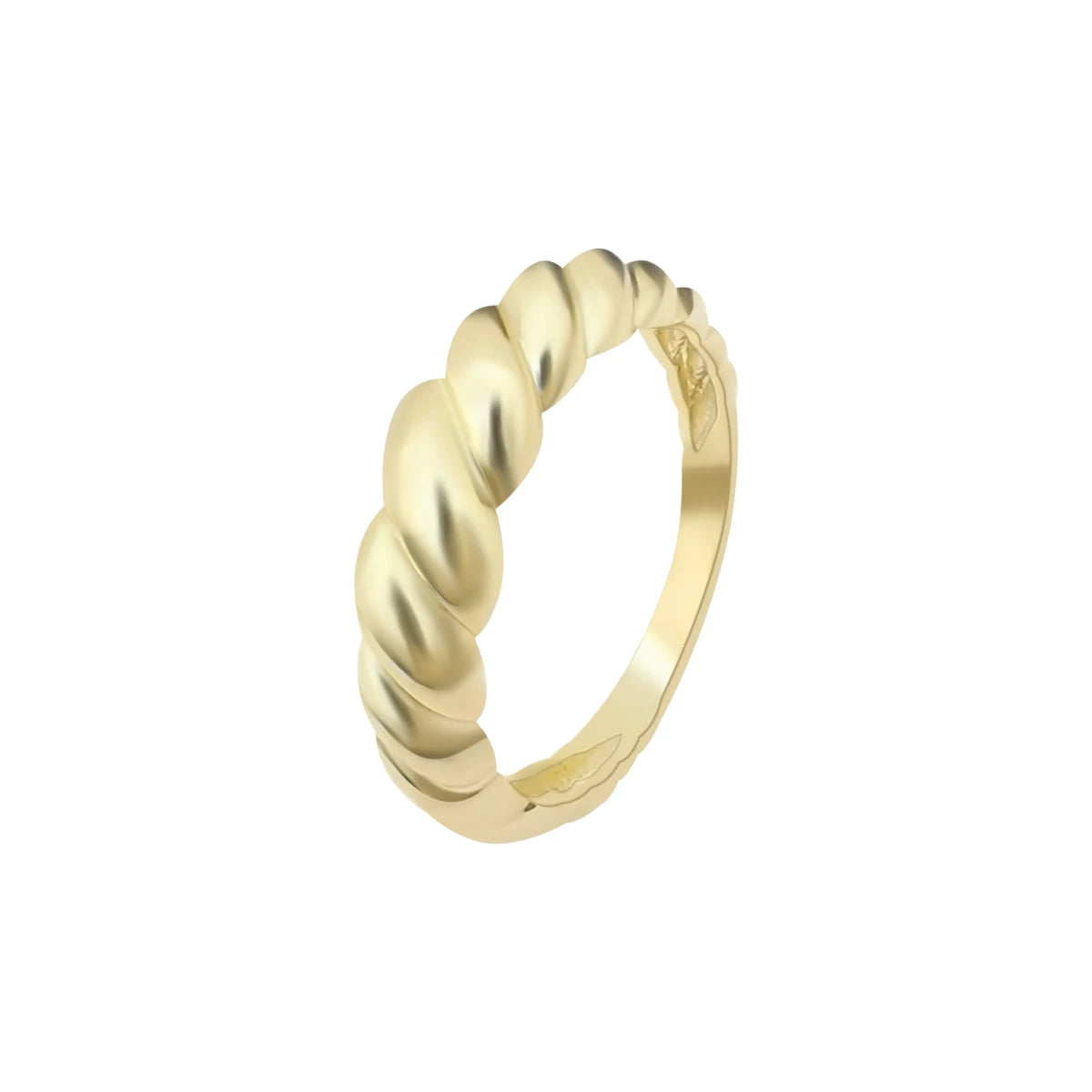 Trendy Women's 9k Real Gold Twisted Rings with Bar Setting for Wedding Engagement Party Anniversary Gift (Certified)
