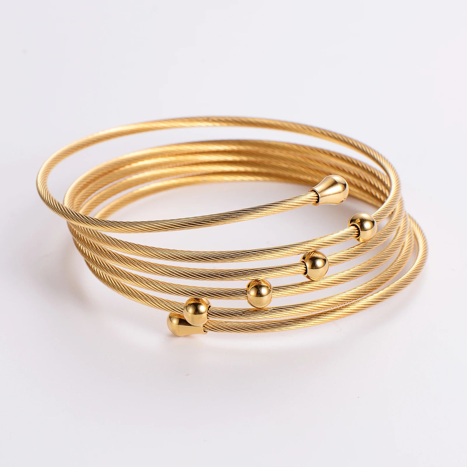 ORDRM Wholesale Multilayer Twisted Wire Stainless Steel Fashion Women Bracelet