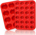 12 Cavities Silicone Molds 24-Cup Non-Stick Cake Tools Cupcake Baking Pan for Muffin Tart Bread Recipes