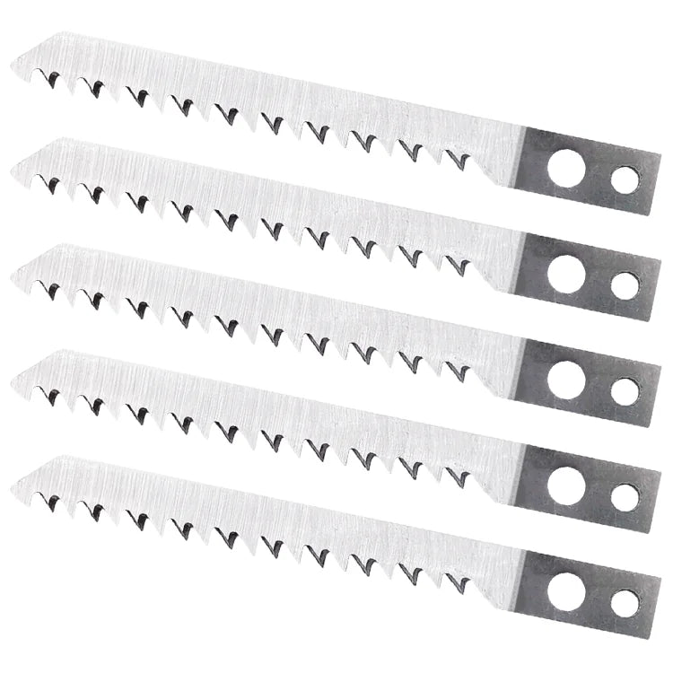 Set 5 HCS No.10 Industrial Jig Saw Blades 8TPI Steel Anti-Splinter Cut Feature Essential for Hardwood Softwood Laminate MDF
