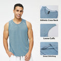 Mesh Sports Tank Top Male Loose Round Neck T-shirt Breathable Quick Drying Running Marathon Tank Top