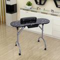 Black Nail Table Portable Professional Manicure Table for Beauty Salon Nail Technician Table
