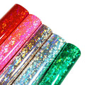 BY8026 Holographic Mirror Hologram Vinyl Leather Fabrics for Furniture Handbags Shoes Notebook Crafts Decorative Purposes